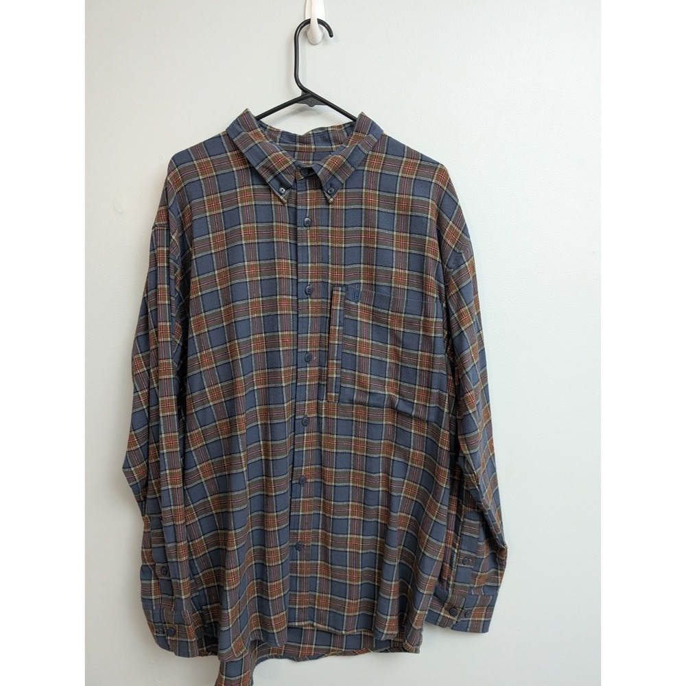 X1 Heybo Outdoors Men's Size Large Full Button Long Sleeve Plaid Shirt